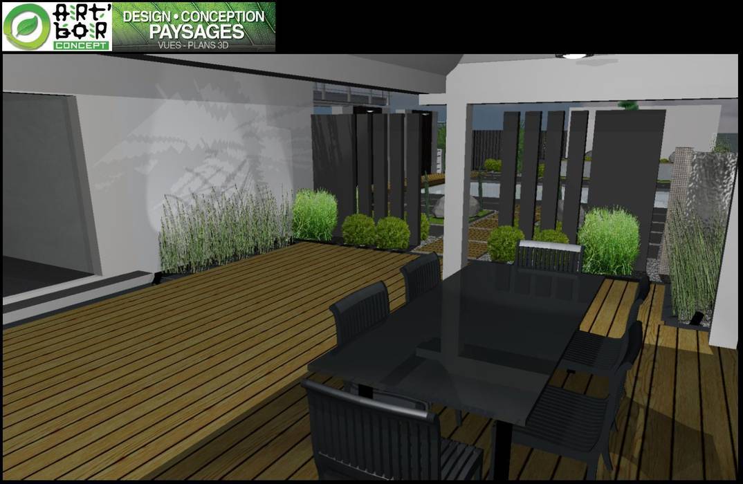 Une Concept Magnifique 3D Paxsage, Art Bor Concept Art Bor Concept Balcones y terrazas de estilo moderno