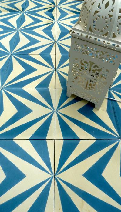 Neo cement tile Maria Starling Design Paredes y pisos de estilo mediterráneo Baldosas