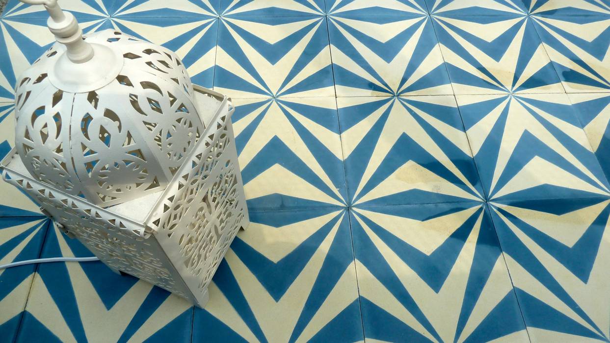 Neo cement tile Maria Starling Design Mediterranean style walls & floors Tiles