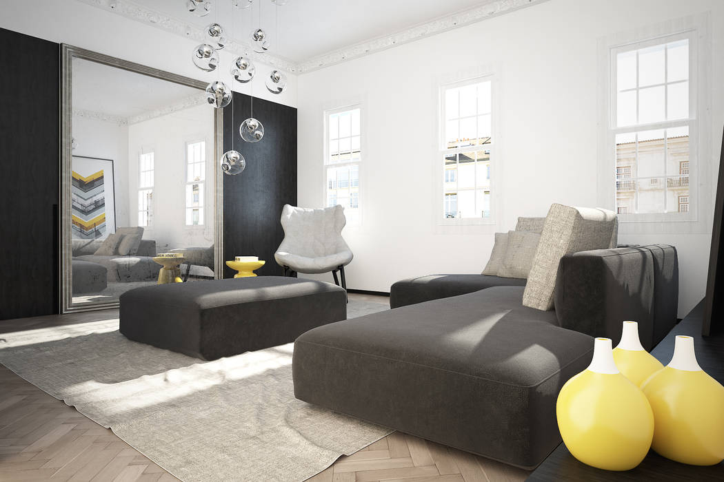 Shoreditch Apartment 1 homify Гостиная в стиле модерн