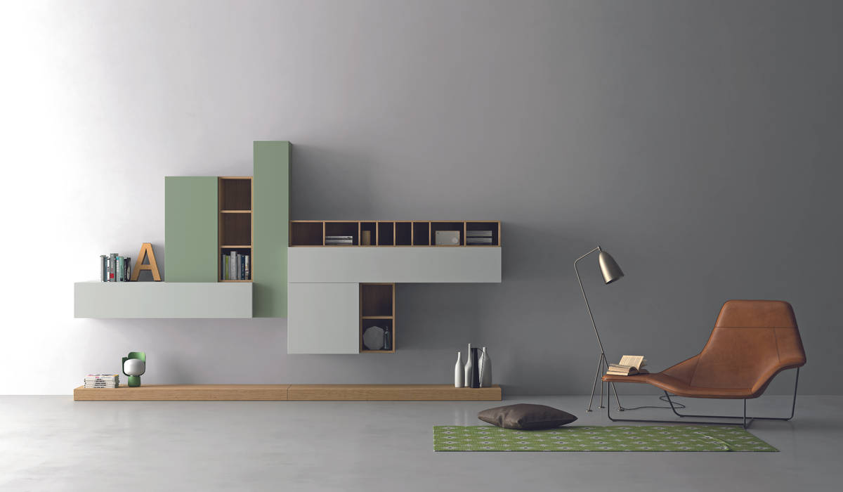 Industrial design - Dall'Agnese - Zona giorno Slim, IMAGO DESIGN IMAGO DESIGN Modern Living Room Shelves