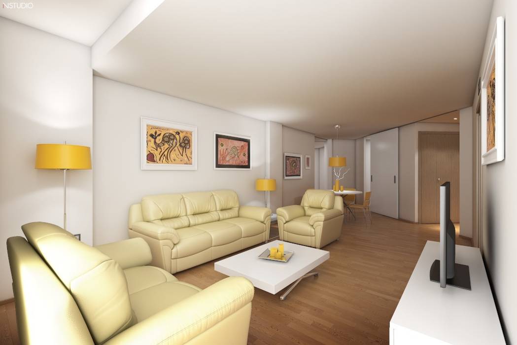 Interiorismo piso obra nueva, NSTUDIO NSTUDIO Rumah Modern