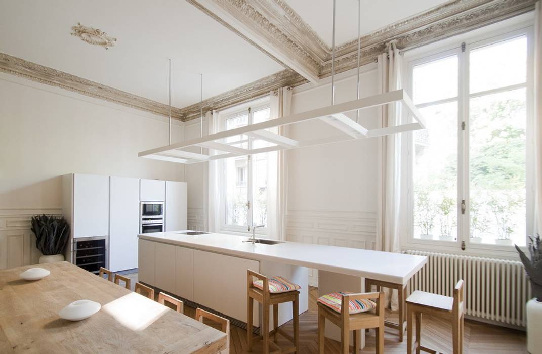 Appartement Luxembourg, FELD Architecture FELD Architecture Moderne Küchen