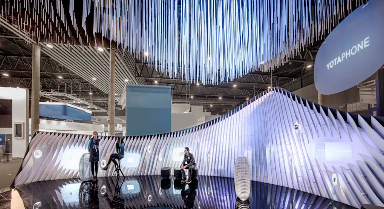 YOTA DEVICES PAVILION, MOBILE WORLD CONGRESS, 2014, EXTERNAL REFERENCE ARCHITECTS EXTERNAL REFERENCE ARCHITECTS Gewerbeflächen