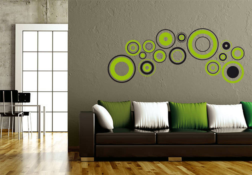 Wandtattoo - Retro Discs grün K&L Wall Art Ausgefallene Wände & Böden Wanddekorationen