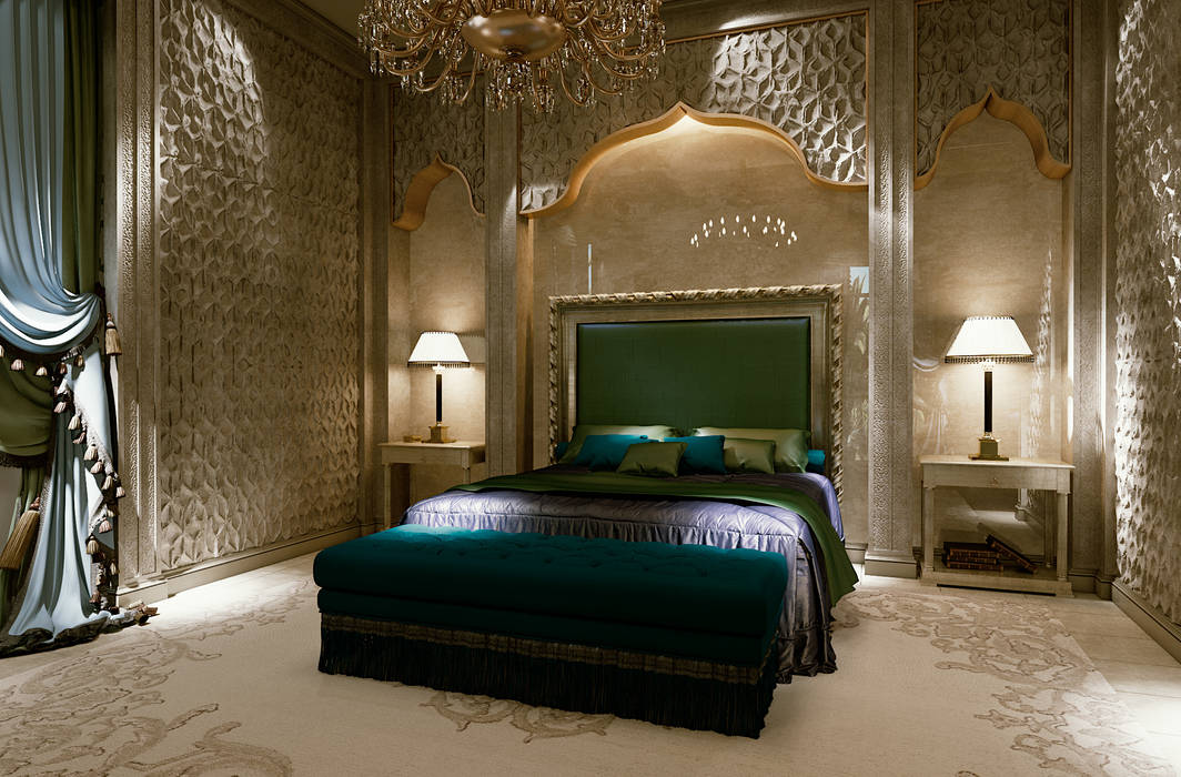 VIlla in Doha, Scultura & Design S.r.l. Scultura & Design S.r.l. オリジナルスタイルの 寝室