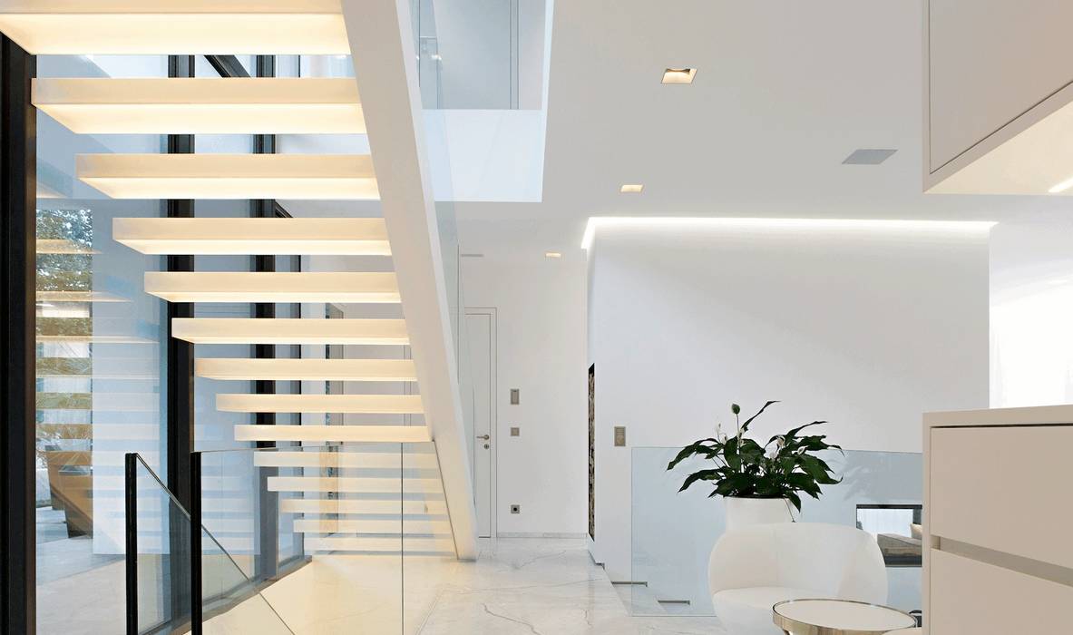 Casa M, monovolume architecture + design monovolume architecture + design Modern corridor, hallway & stairs