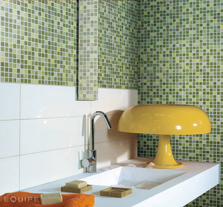 Mosaic Mediterranean Green homify Baños