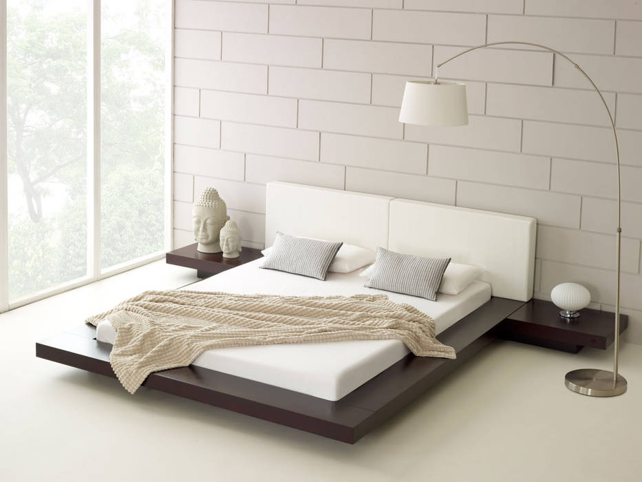 Harmonia Walnut Bed homify 모던스타일 침실 침대 & 헤드 보드