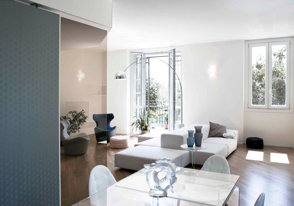 casa open space, marta novarini architetto marta novarini architetto Modern Living Room Stools & chairs