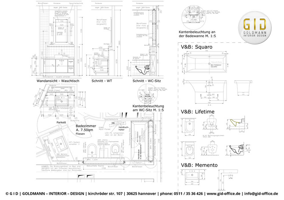 Auszüge von Planungen (CAD-Pläne), GID / GOLDMANN-INTERIOR-DESIGN GID / GOLDMANN-INTERIOR-DESIGN