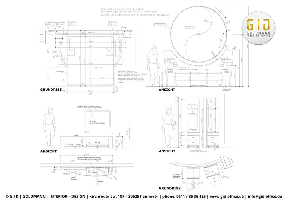 Auszüge von Planungen (CAD-Pläne), GID / GOLDMANN-INTERIOR-DESIGN GID / GOLDMANN-INTERIOR-DESIGN