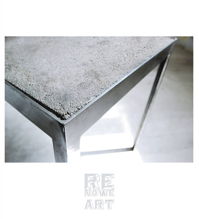 Stalowy stolik kawowy z betonowym blatem, ReNowe Art ReNowe Art Asian style living room Side tables & trays