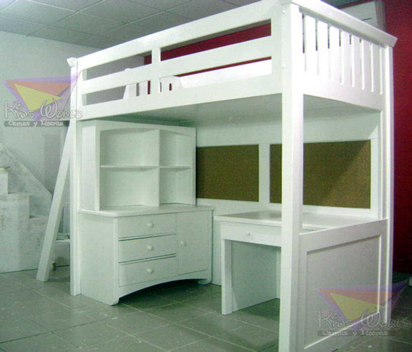 Hermosas camas altas estilo Loft, Kids World- Recamaras, literas y muebles para niños Kids World- Recamaras, literas y muebles para niños Kamar Tidur Minimalis Beds & headboards