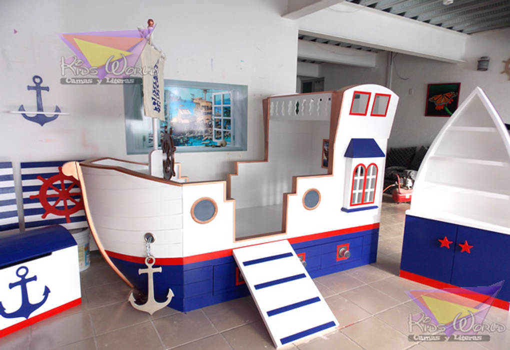 Recamara barco nautico Kids World- Recamaras, literas y muebles para niños Habitaciones para niños de estilo moderno Camas y cunas