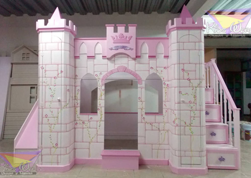 Hermoso castillo para niñas en rosa Kids World- Recamaras, literas y muebles para niños Dormitorios infantiles clásicos Camas y cunas