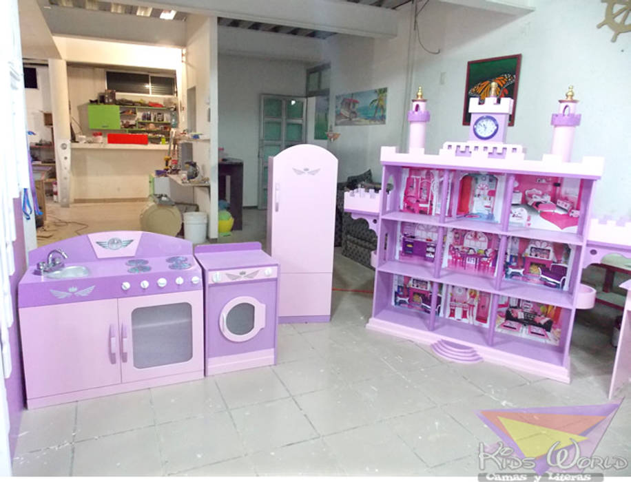 Castillito de muñecas y cocinita Kids World- Recamaras, literas y muebles para niños Dormitorios infantiles clásicos Juguetes