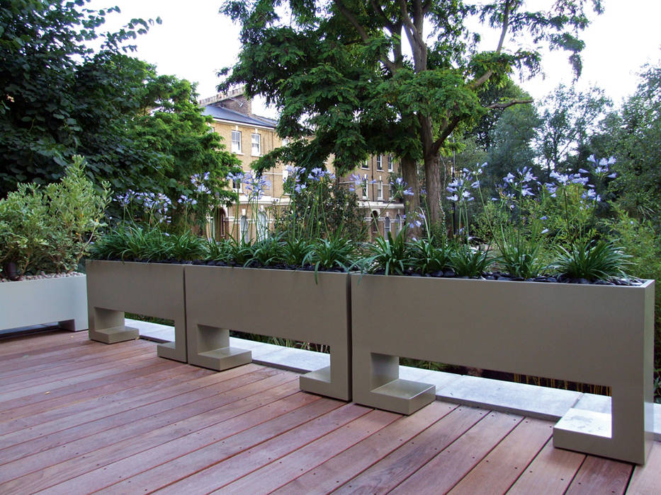 Roof terrace bespoke planters MyLandscapes Modern style gardens rooftop,terrace,modern,planters