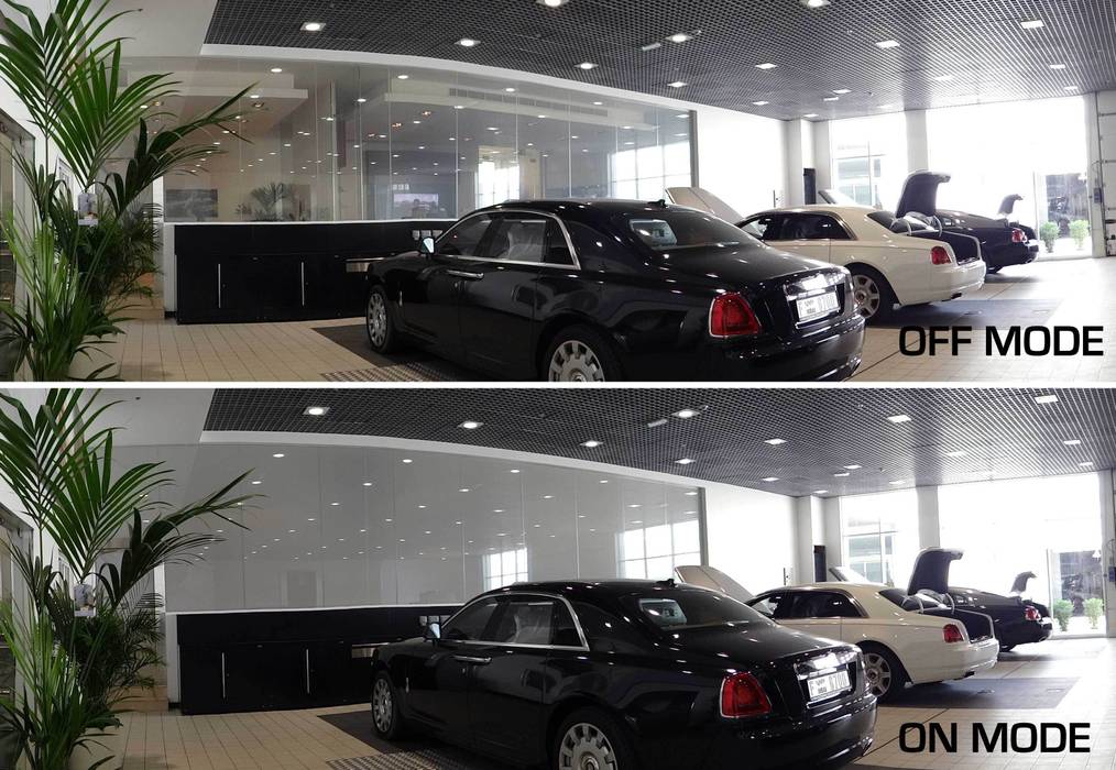 Rolls Royce showroom en Dubai, Vidrios de privacidad Vidrios de privacidad Commercial spaces Car Dealerships