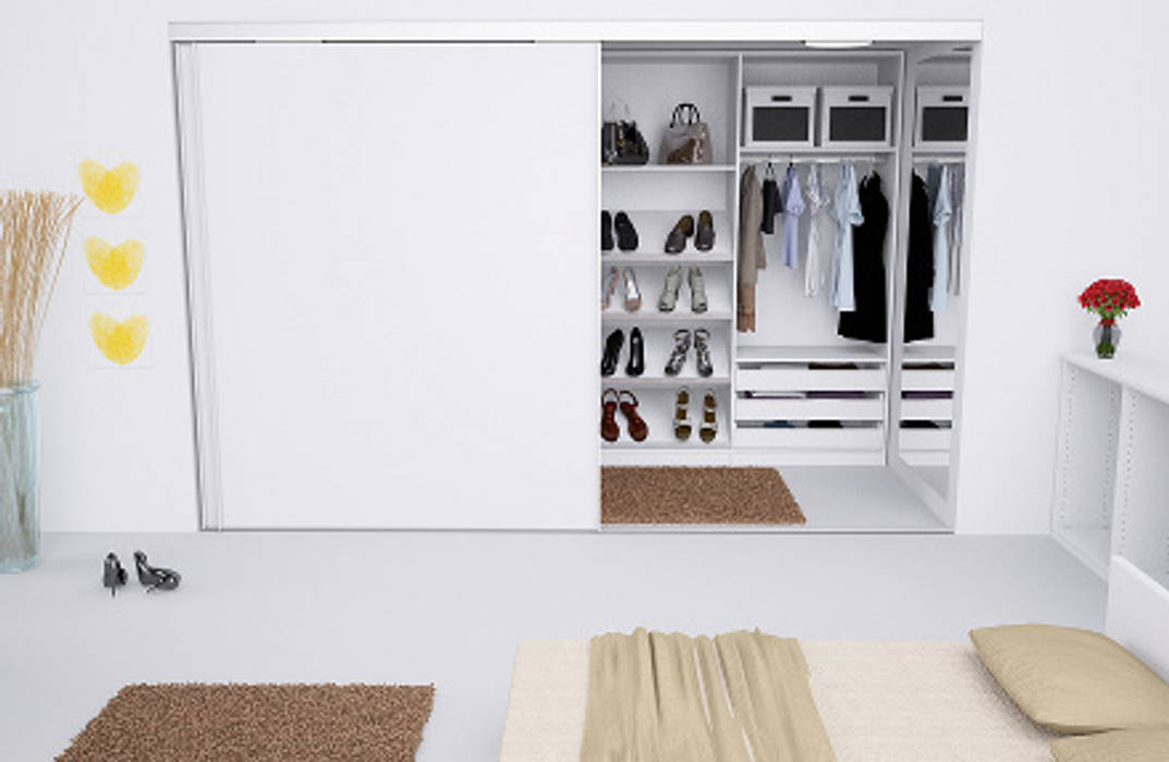Ankleideraum hinter Schiebetüre, meine möbelmanufaktur GmbH meine möbelmanufaktur GmbH Classic style bedroom Wardrobes & closets
