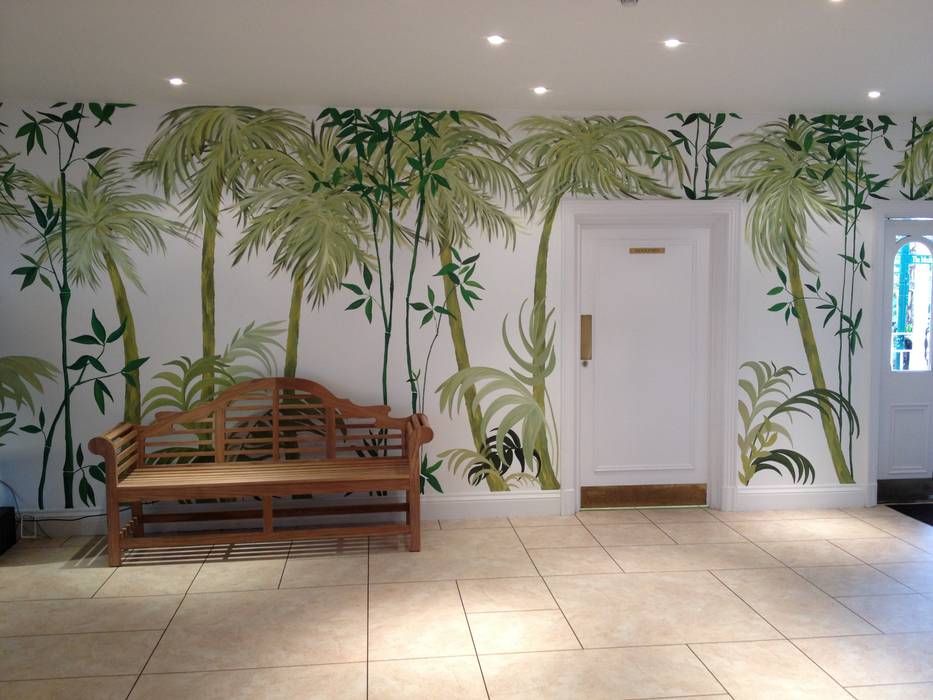Birmingham Botanical Gardens - Feature Entrance Mural, Joanna Perry Murals Joanna Perry Murals Tropical style corridor, hallway & stairs