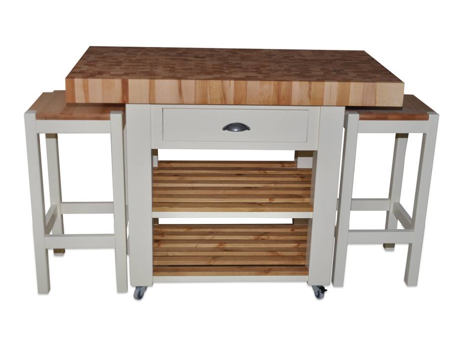 Kitchen island - double overhang , Country Interiors Country Interiors Country style kitchen Cabinets & shelves