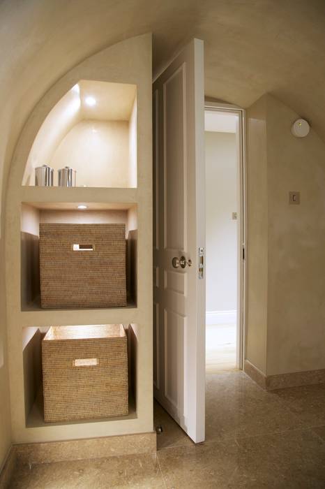 Brooke Street, Swaledale Fossil Brown flooring Britannicus Stone Modern bathroom