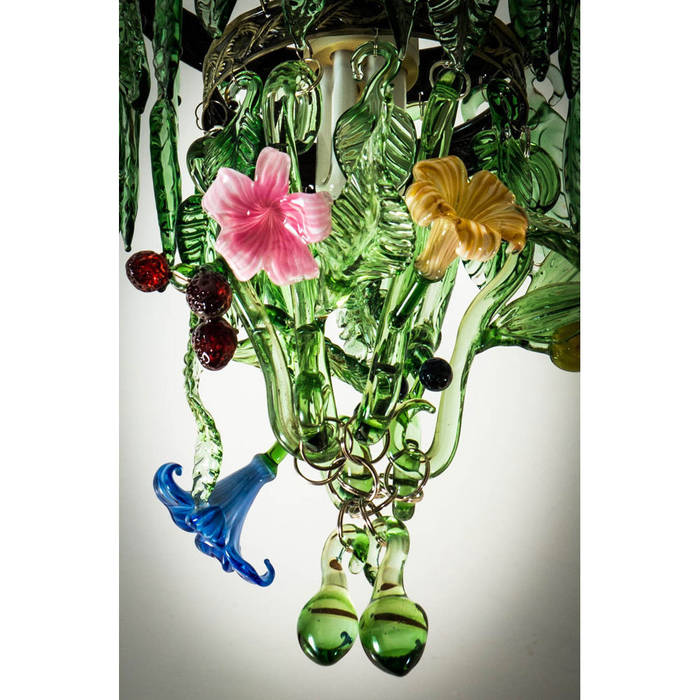 Fruit and Flowers custom glass chandelier A Flame with Desire Eclectische woonkamers Verlichting