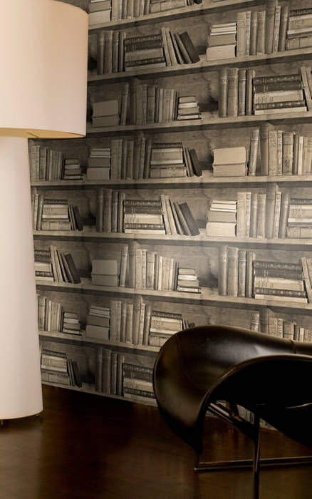 Sepia Bookshelf Wallpaper by Mineheart Anthea's Home Store Klassische Wände & Böden Tapeten