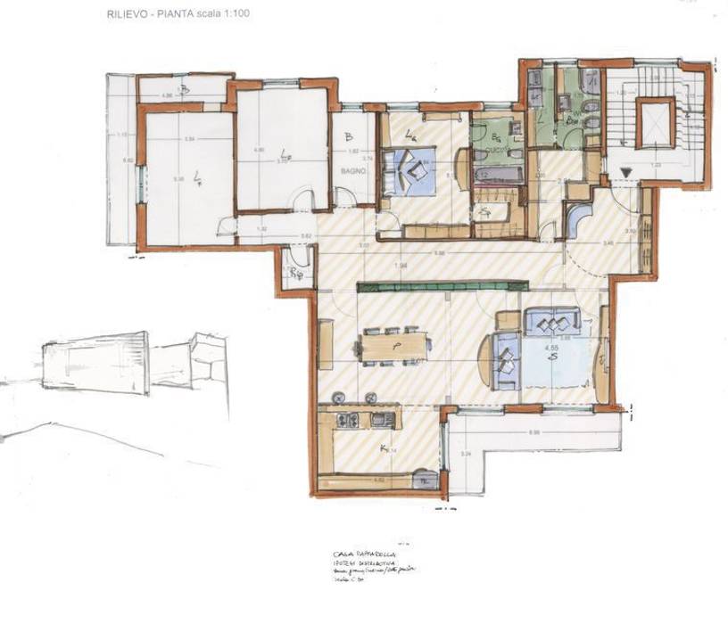 Appartamento Via Aniello- Falcone, Gnosis Architettura Società Cooperativa Gnosis Architettura Società Cooperativa Case Piano,Ingegneria,Disegno,Diagramma,Disegno tecnico,Opera d&#39;arte,Rettangolo,Parallelo,Pendenza,Schematico