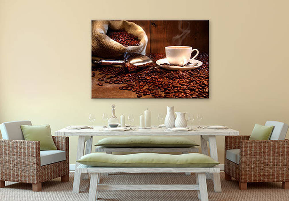 Leinwandbild Kaffeegenuss K&L Wall Art Klassische Wände & Böden Wanddekorationen