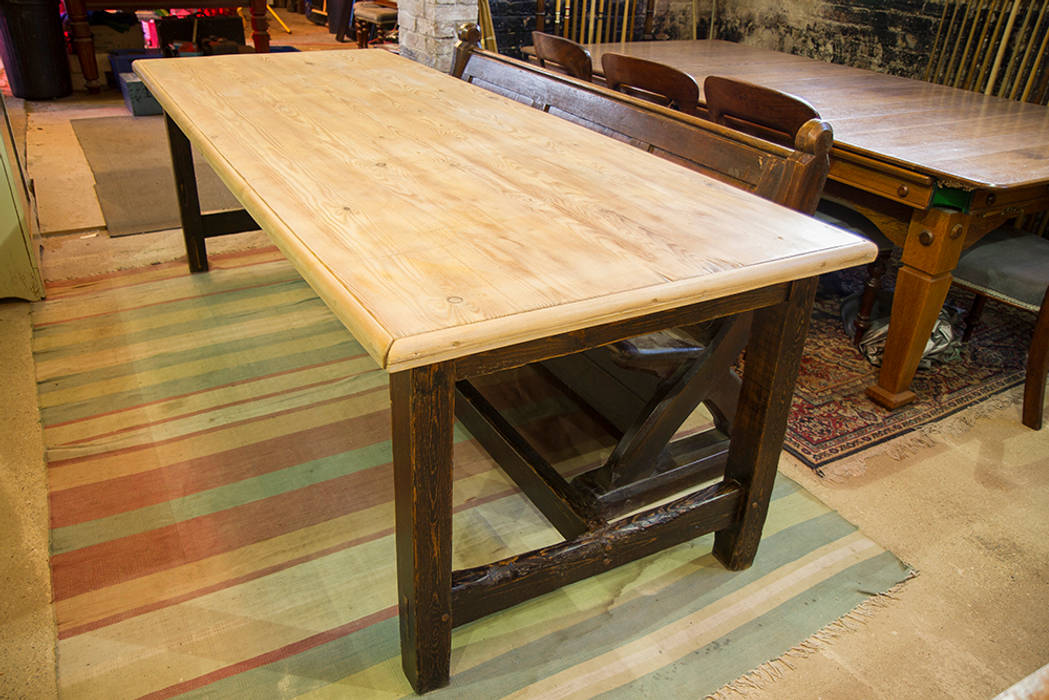 Large antique dining table in pine Brown's Antiques Billiards and Interiors Country style dining room Tables