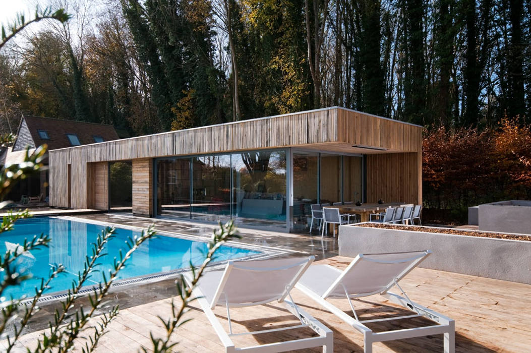 Bluebell Pool House Adam Knibb Architects Casas modernas: Ideas, imágenes y decoración