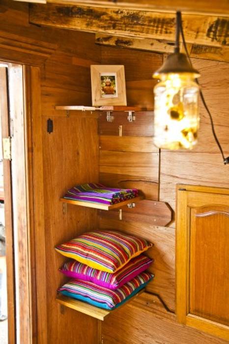 Tiny flip down storage options The Upcyclist Eclectic style bedroom