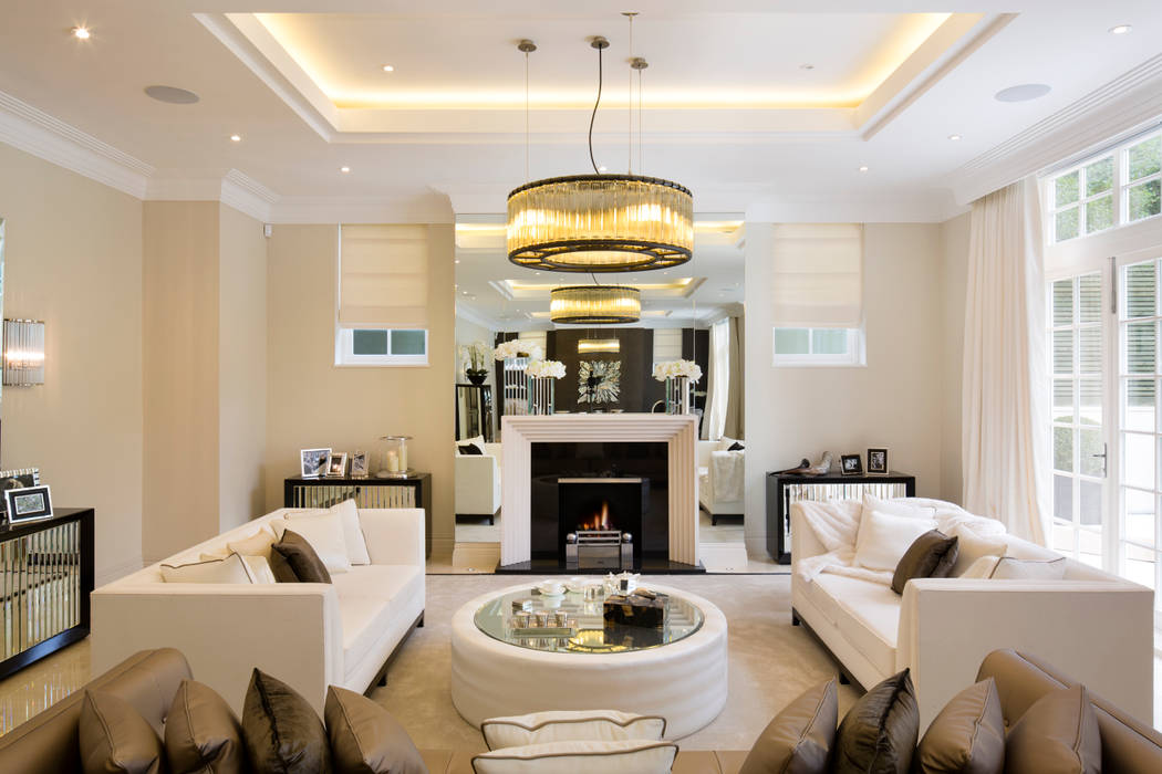 Fairways at the Bishops Avenue, Celia Sawyer Luxury Interiors Celia Sawyer Luxury Interiors Modern Living Room