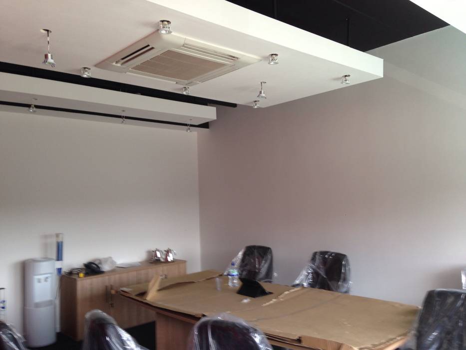 Meeting Room With Floating Ceiling Rafts Modern Office