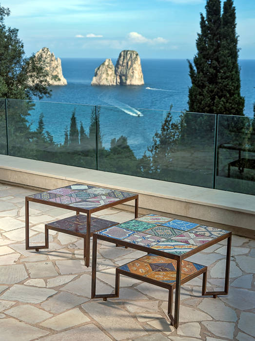 Spider Tiles Table, Francesco Della Femina Francesco Della Femina Giardino in stile mediterraneo Mobili