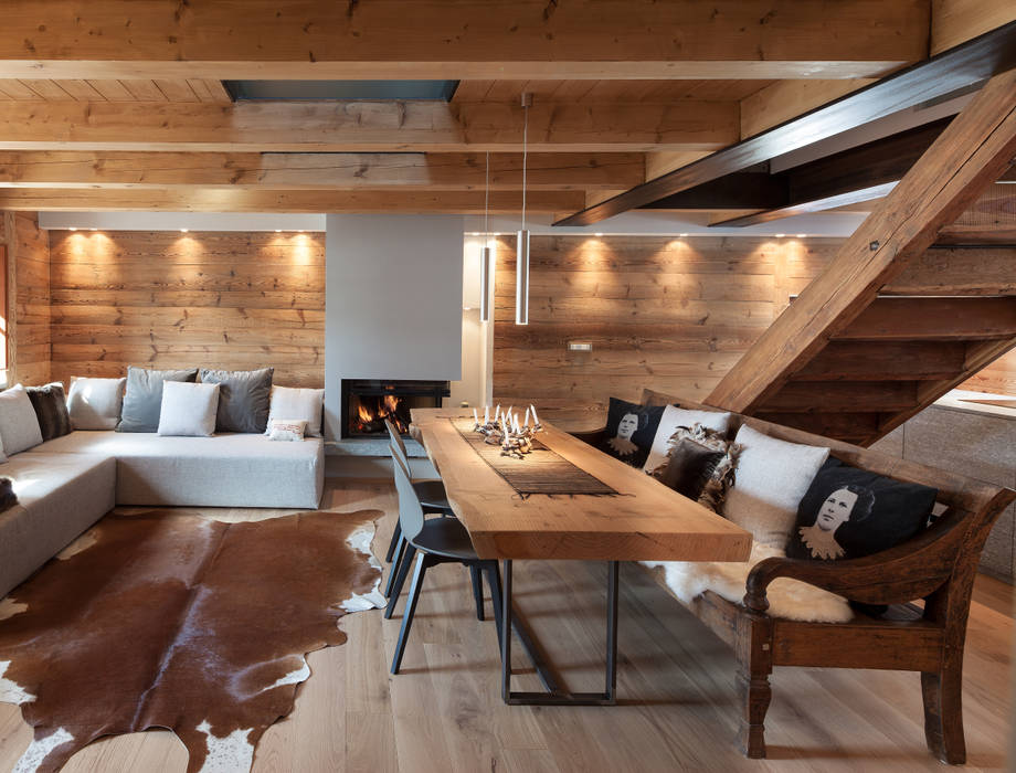 UN CALDO CHALET DI DESIGN , archstudiodesign archstudiodesign 客廳