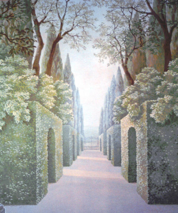 TROMPE L'OEIL CON GIARDINO ALL'ITALIANA, particolare ITALIAN DECOR