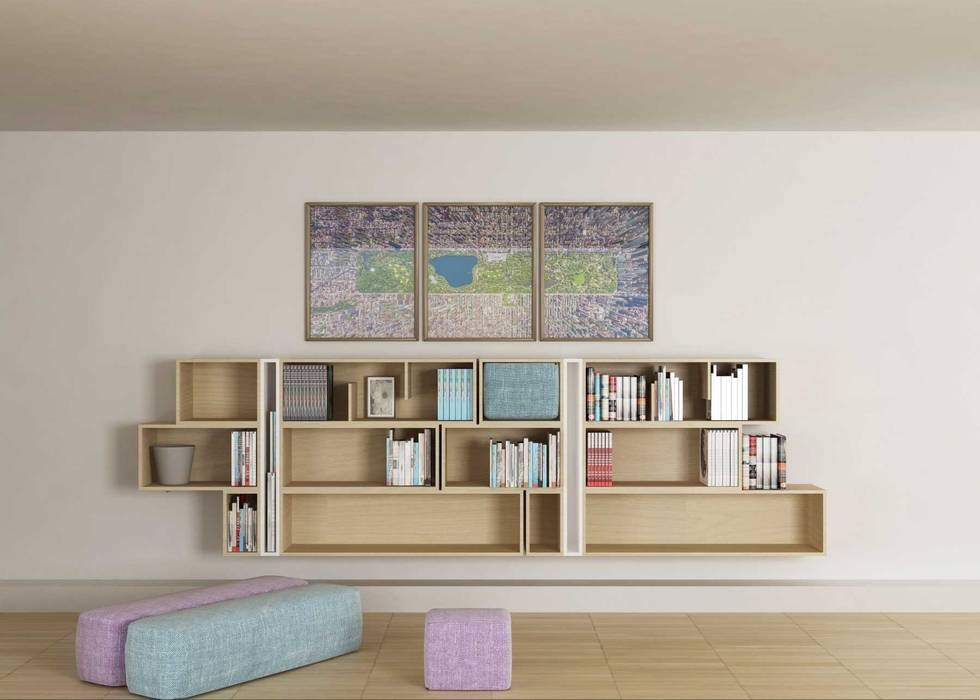 ex.mark, LI-VING design ideas LI-VING design ideas Modern living room Shelves