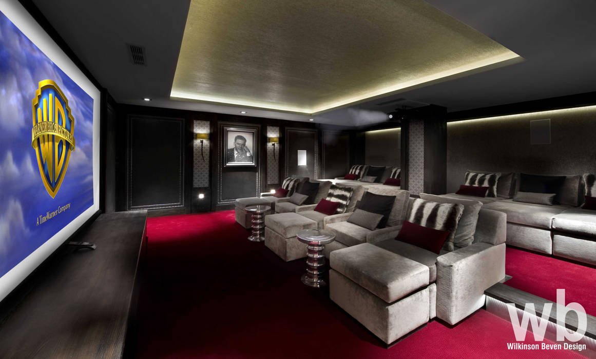 Basement Home Cinema, Wilkinson Beven Design Wilkinson Beven Design Eclectic style media room