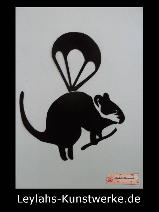 Banksy - Parachute Rat (schwarz) Leylahs-Kunstwerke Wand & Boden Wanddekorationen