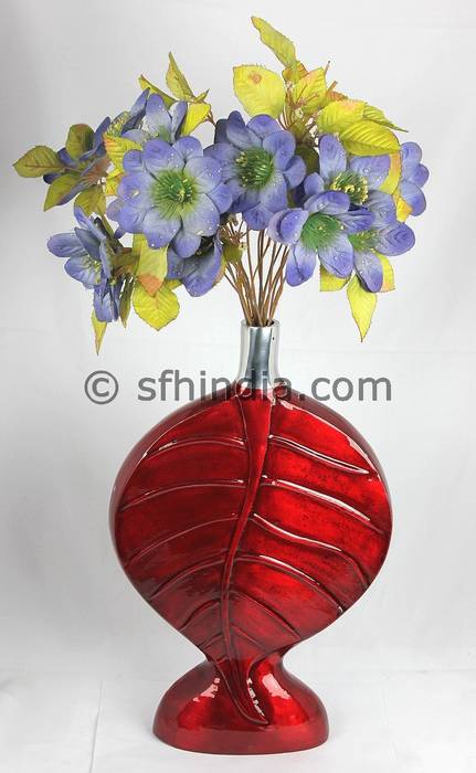 Red Enamel Glossy Vase SUPER FINE HANDICRAFTS Living roomAccessories & decoration