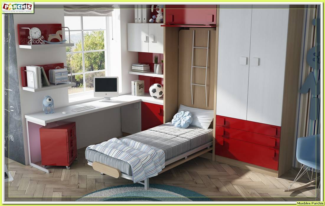 cama vertical abatible Muebles Parchis. Dormitorios Juveniles. Dormitorios de estilo moderno Camas y cabeceros