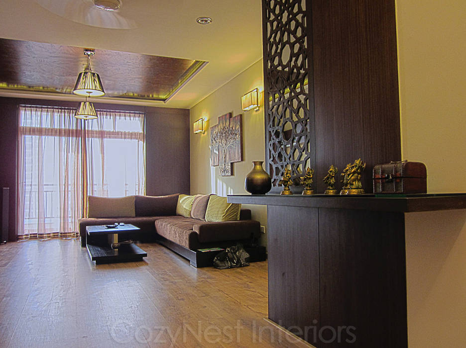 Jha Residence Cozy Nest Interiors ห้องนั่งเล่น