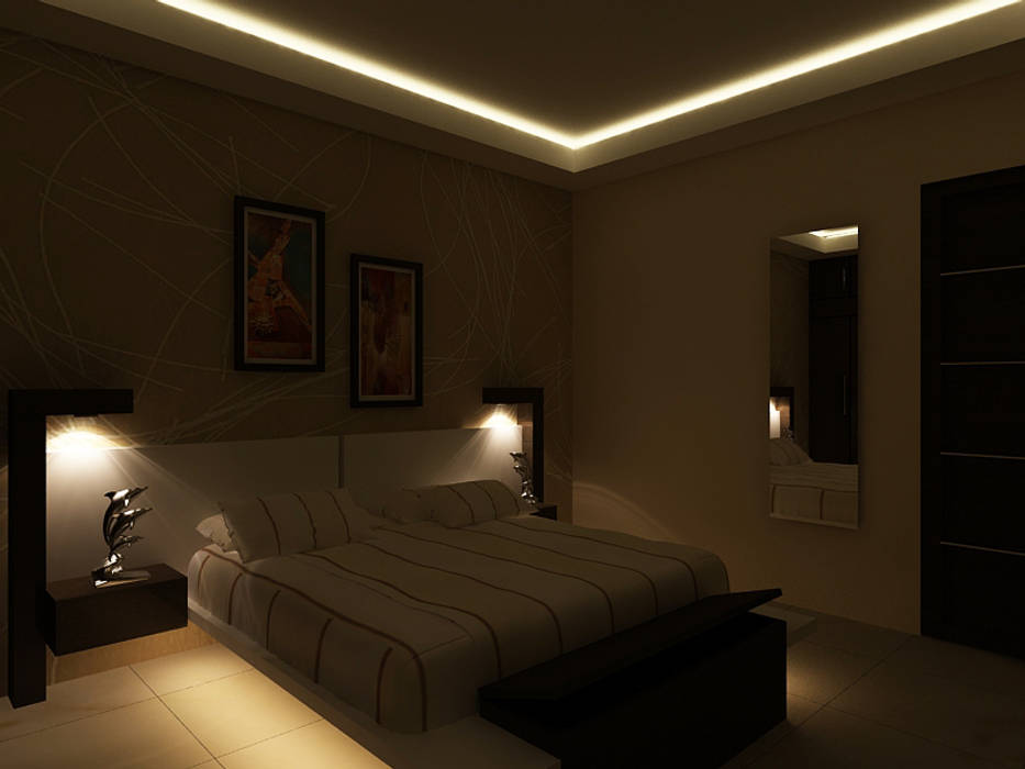 Bed with light effect Nature in My Life Bedroom Beds & headboards