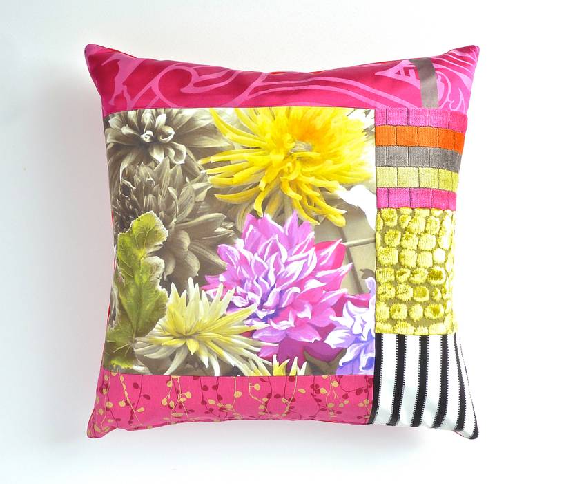 Mallory luxury patchwork cushion Suzy Newton Ltd. Eclectic style living room Accessories & decoration