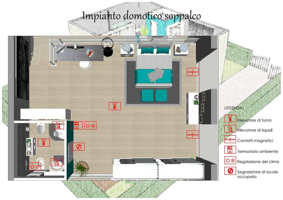 Proposta di arredo di un loft e progettazione di un impianto domotico, Studio di Progettazione e Interior Design Cinzia Simonini Studio di Progettazione e Interior Design Cinzia Simonini