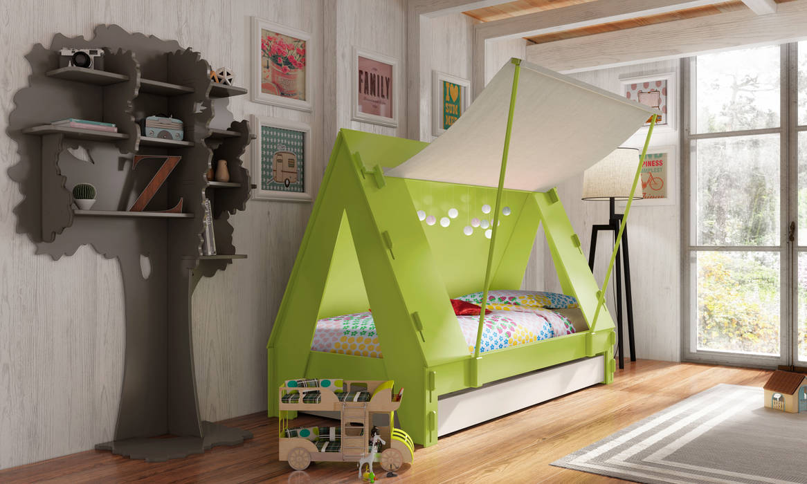 Lit caravane et tente, Mathy by Bols Mathy by Bols Dormitorios infantiles de estilo colonial Camas y cunas