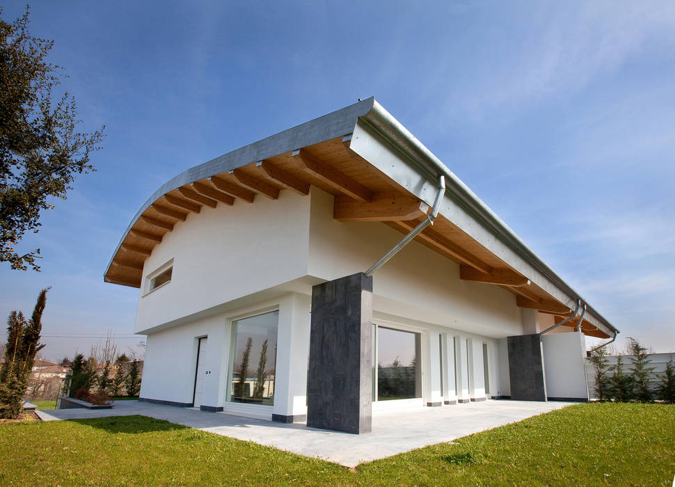 Villa moderna in legno a Bolgare (BG), Marlegno Marlegno Estancias Madera Acabado en madera